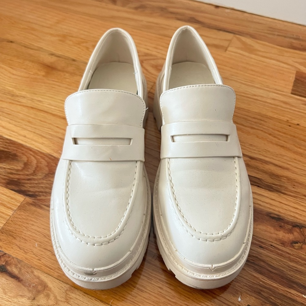 Zara white loafers